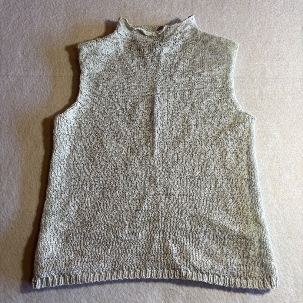 Sigrid Olsen Knit Sleeveless Top Tank Shirt Mock Neck Size M Women's‎